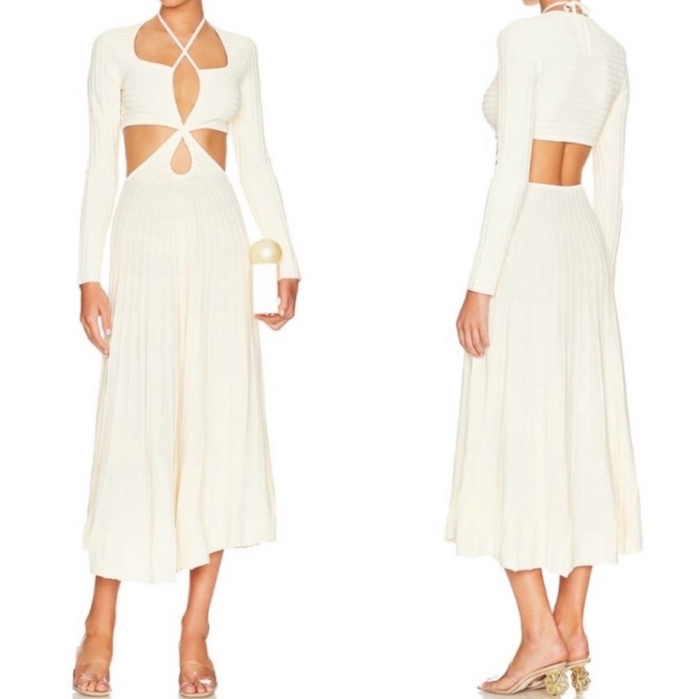 CULT GAIA (XS) IVORY LONG SLEEVE CUT OUT DRESS